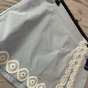 Crown&Ivy Robin Egg/White Plus Crochet Trim Skort